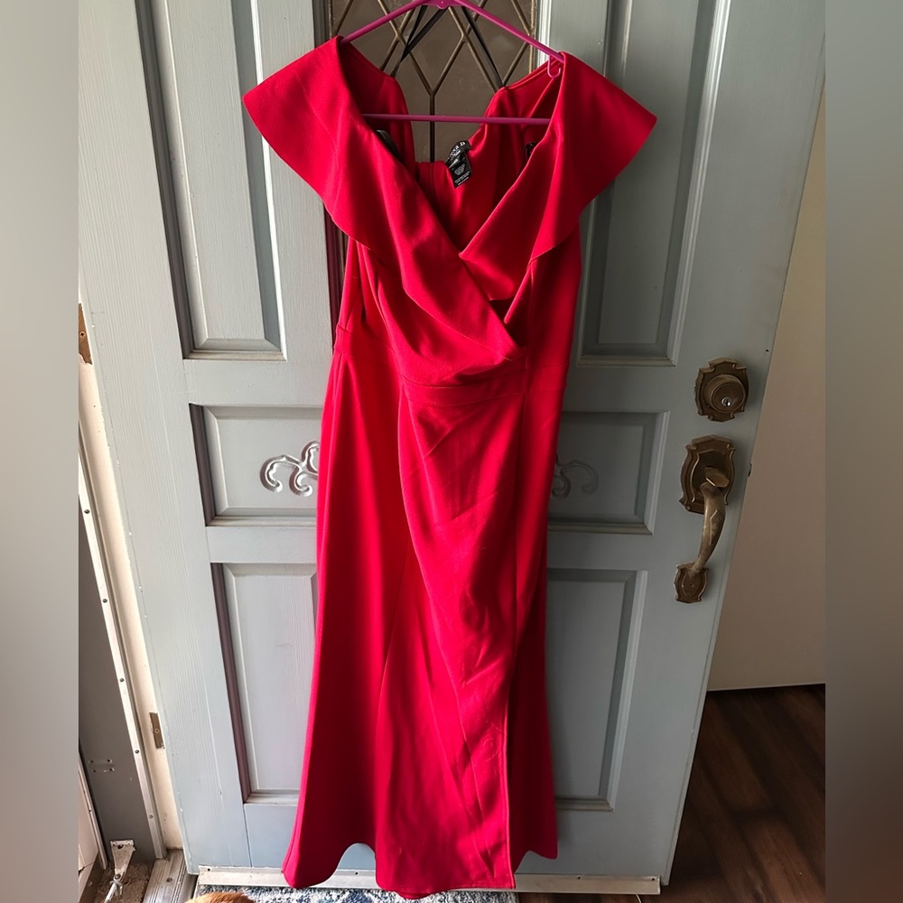 Red floor length dress